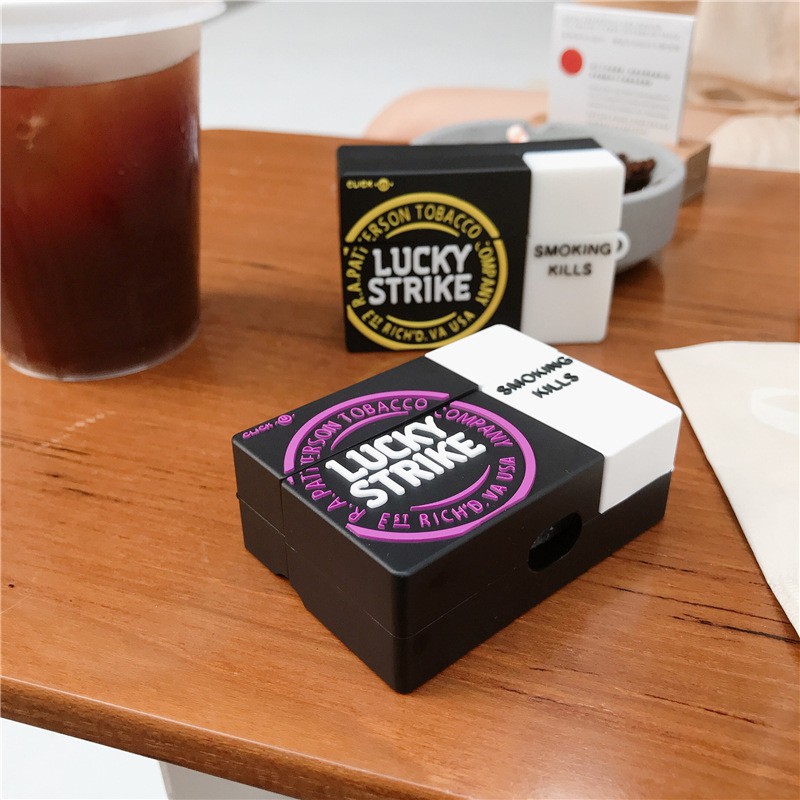 AirPods case hình hộp thuốc lá Lucky strike cigarettes