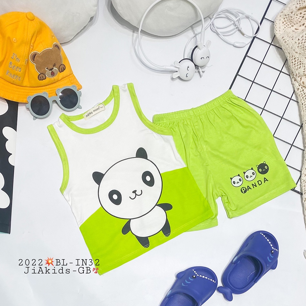 Set đồ mùa hè bé trai, bé gái họa tiết hoạt hình SBT389