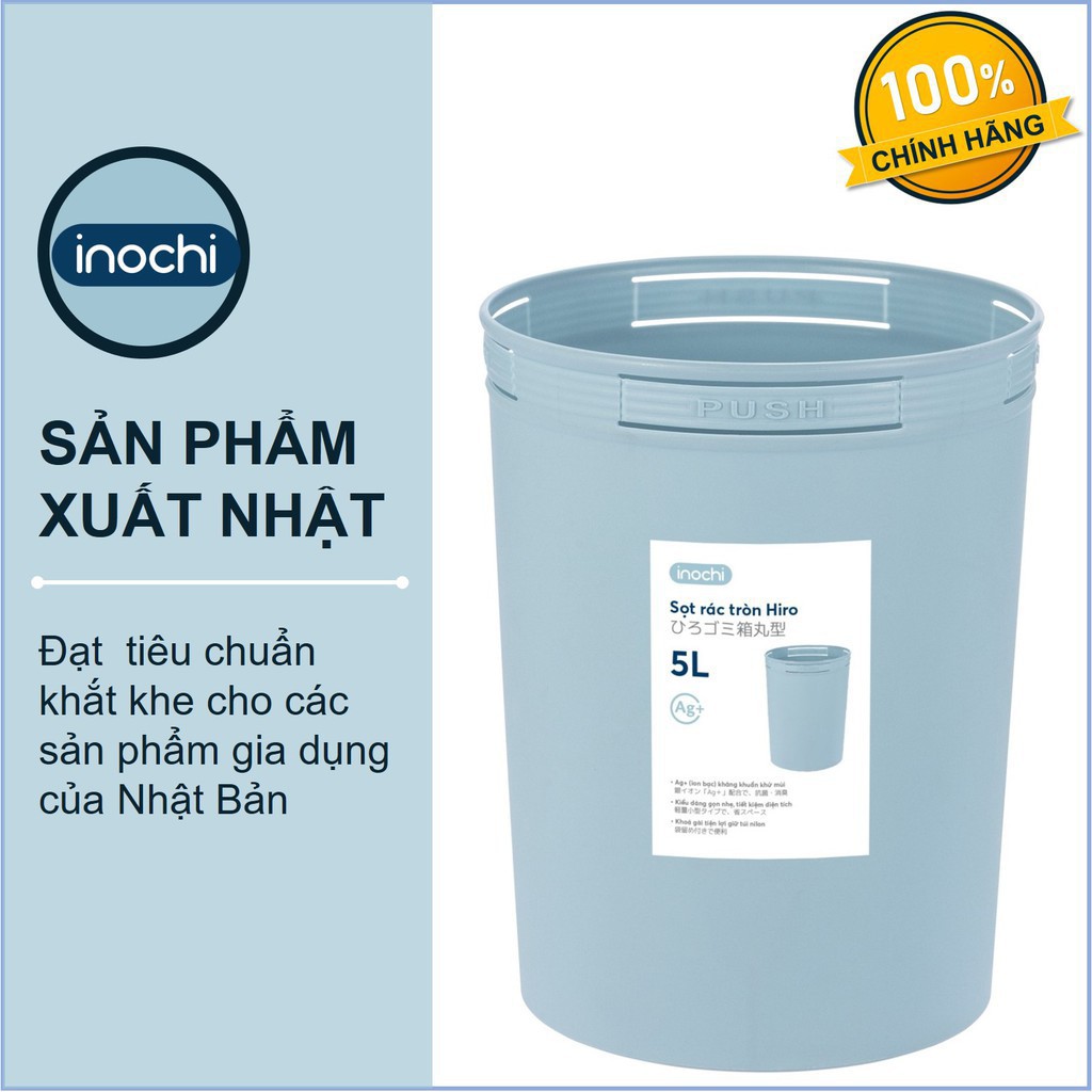 Thùng Rác Nhựa Tròn Inochi 5 Lít Màu Rất Đẹp Làm Sọt Rác Văn Phòng, Khách Sạn, Đựng Rác Gia Đình, Để Bàn Trong Nhà (tiêu