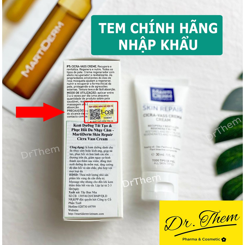 ✅[CHÍNH HÃNG] Kem Dưỡng MARTIDERM Skin Repair Cicra Vass Cream - Tái Tạo và Phục Hồi Da Nhạy Cảm 30ml - Marti Derm