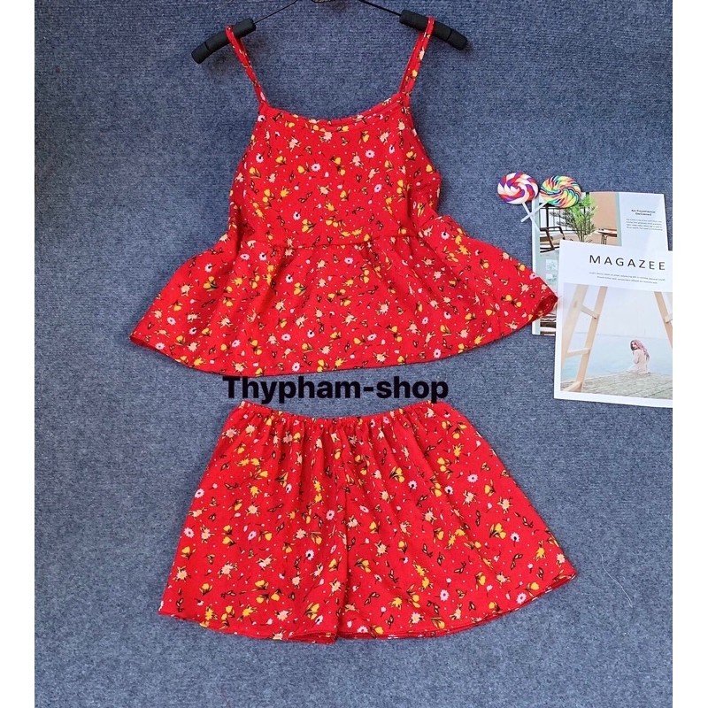 Bộ lụa 2 dây babydoll mặc nhà mát | BigBuy360 - bigbuy360.vn