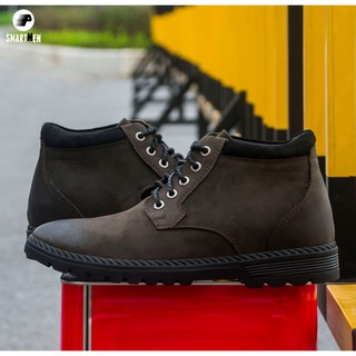 Boot lửng cố Da bò Tăng chiều cao SMARTMEN BIGMAN