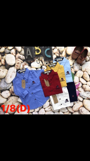 [ XẢ HÀNG ] áo sơ mi tay dài bé trai, chất vải đẹp, mịn, mát, co dãn cực tốt, đủ màu như hình