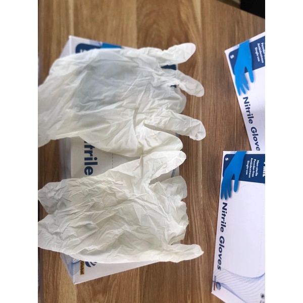 Đôi 2 Chiếc Găng Tay Nitrile Không Bột Màu Đen, Màu Trắng