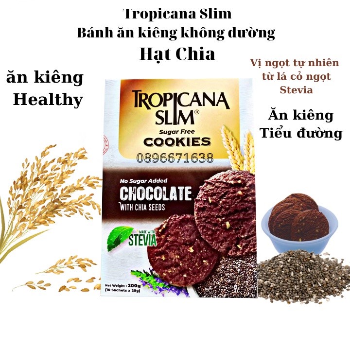 Bánh Quy Ăn Kiêng Vị Socola Tropicana Slim Tốt Cho Người Ăn Kiêng, Tiểu Đường - Nhập Khẩu Indonesia