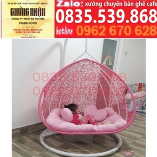 Xich đu mây nhựa xích đu đôi - chịu tải 200kg 2 người lớn ngồi bảo hành 24 tháng
