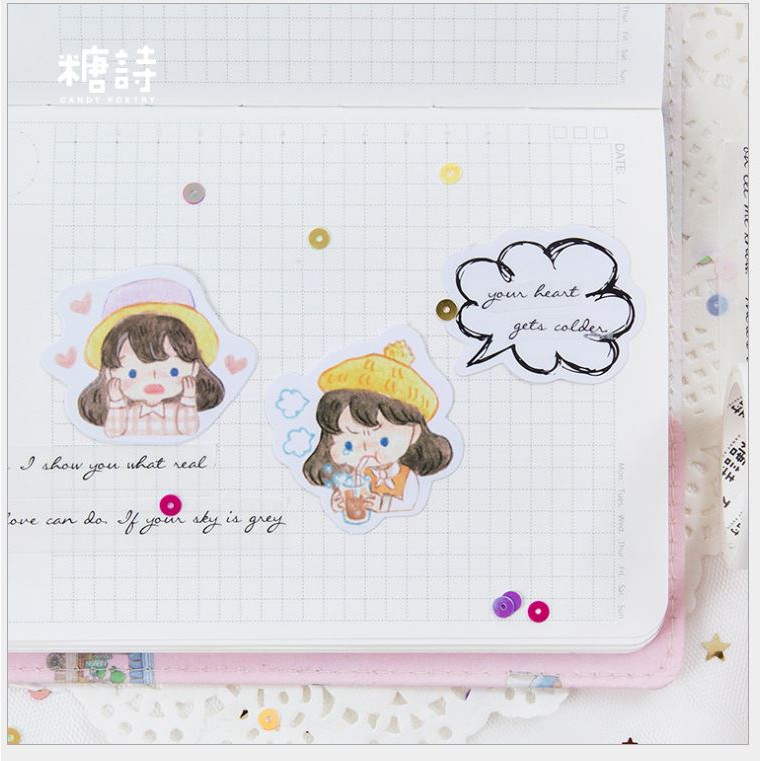 Hộp gồm 45 miếng dán Cô Gái Sugar