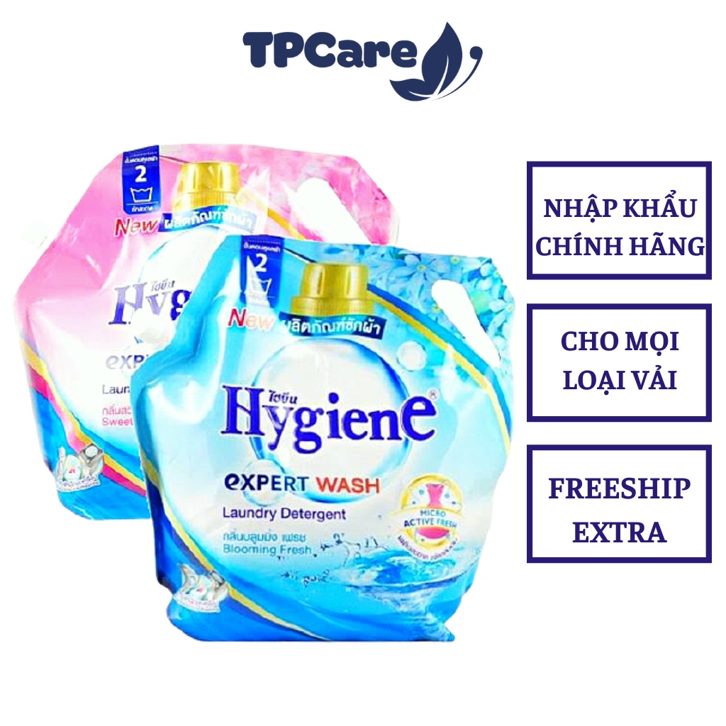 Nước Giặt Xả Đậm Đặc 2in1 Hygiene Nhập Khẩu Thái Lan Chính Hãng Dạng Túi 1800ml Nắp Vặn Tiện Dụng