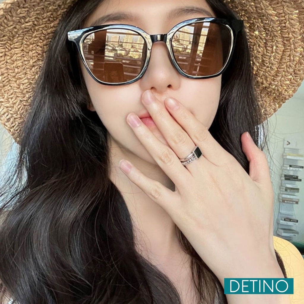 Kính mát nam gọng vuông thời trang Hàn Quốc mắt kính râm nam cao cấp chống tia UV unisex hotrend đẹp DETINO K05