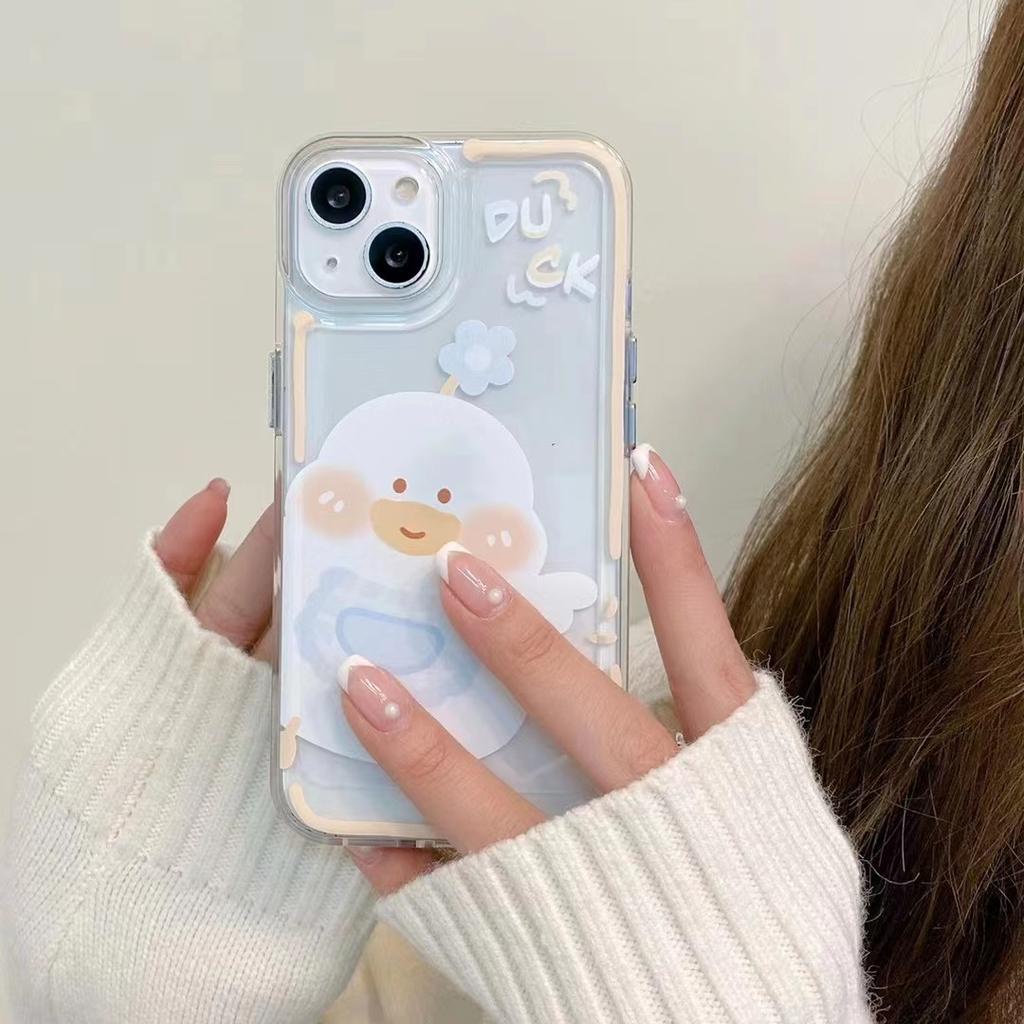 Ốp Điện Thoại Trong Suốt Hình Chú Vịt Dễ Thương Cho iphone 14 pro Max 11 13 7 8 Plus12 13Pro Max X XS Max 7 8 SE 2020