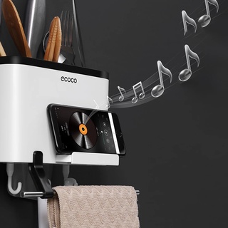 ECOCO Kitchen Rack Spoon Storage Box Rack Kitchen Cutlery Organizer Tableware Draining Chopstick Cage with Water Outlet Tray