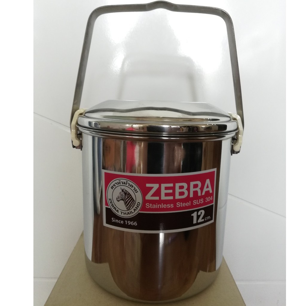 Camen Inox 1 ngăn, có quai và nắp cài Zebra Thái Lan. Nhiều kích thước | BigBuy360 - bigbuy360.vn