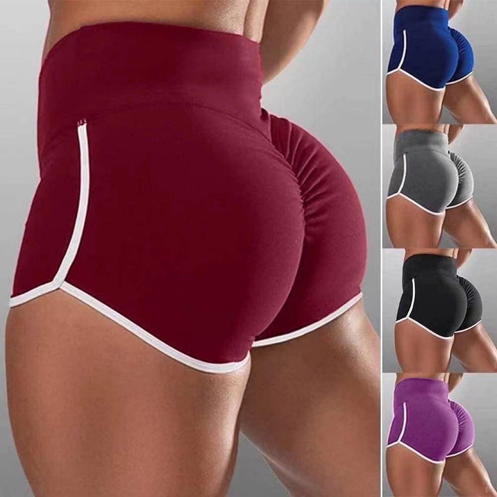 MAGIC Woman Girl Yoga Pants Sportswear Slim Fit Sports Shorts Hip Lift Beach Shorts Solid Color Fitness High Waist/Multicolor