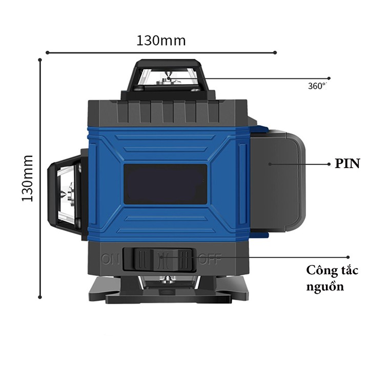 Máy cân mực laser 12 tia xanh máy bắn cốt cos cân bằng laze tia sắc nét, có giá treo, chân 1m2