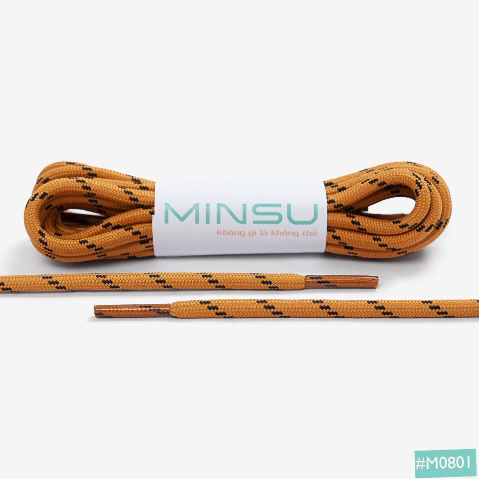 Dây Giày Tròn Rằn Ri 3 Sọc MINSU Chính Hãng M0801, Dây Giầy Thể Thao Sneaker Bản Tròn 110cm,Shoelaces Chất Lượng Cao Cấp