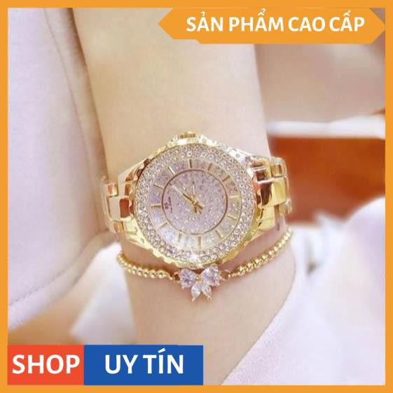 Đồng Hồ Nữ BEE SISTER Dây Kim Loại Mặt Đính Đá Siêu Sang Chảnh [HÀNG CAO CẤP]