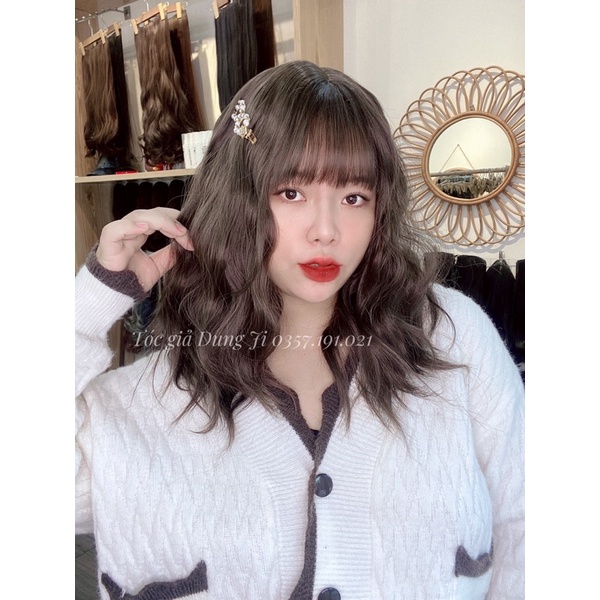 DJ62 Tóc giả nguyên đầu sóng xù 40cm