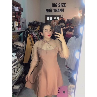 Đầm xoè tiểu thư bigsize 60=>90kg(đầm đi tiệc bigsize kim ngân)