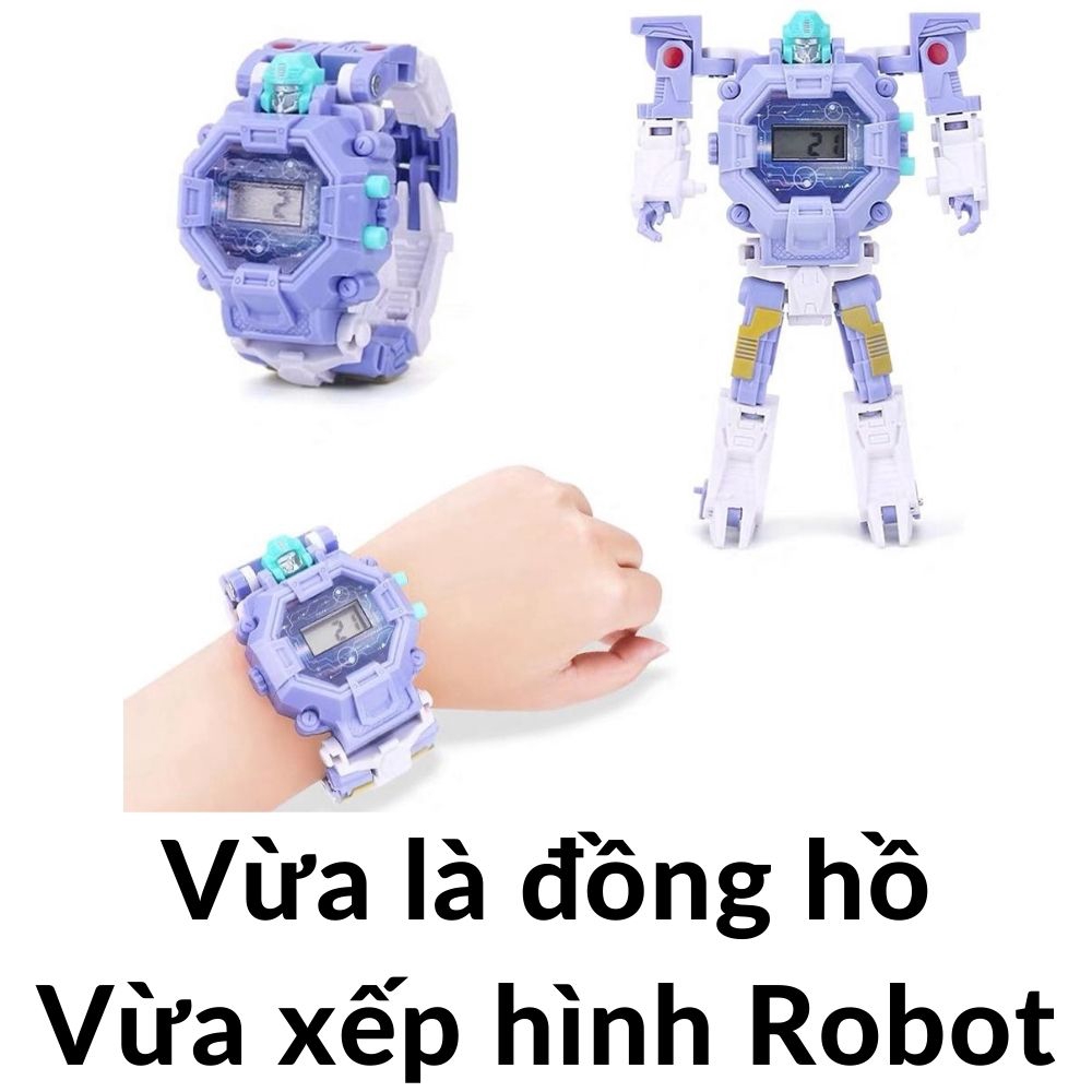 Đồng hồ điện tử đeo tay trẻ em ❤️ đồ chơi Rô bốt biến hình❤️ mã 50101
