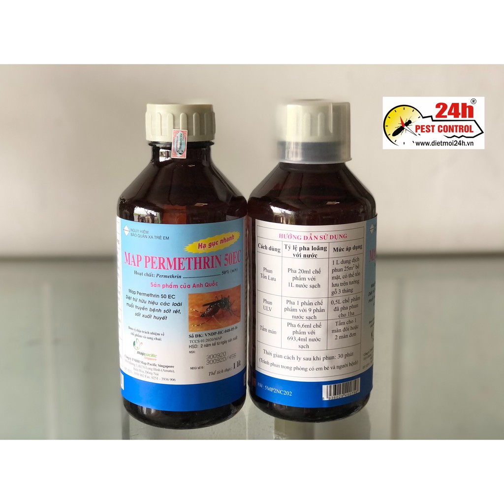 (HÀNG CHUẨN) Thuốc muỗi MAP PERMETHRIN 50EC Diệt trừ hữu hiệu các loài muỗi truyền bệnh sốt rét, sốt xuất huyết