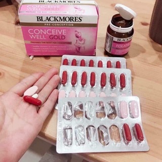 TĂNG KHẢ NĂNG THỤ THAI BLACKMORE CONCEIVE WELL GOLD 56 VIÊN .