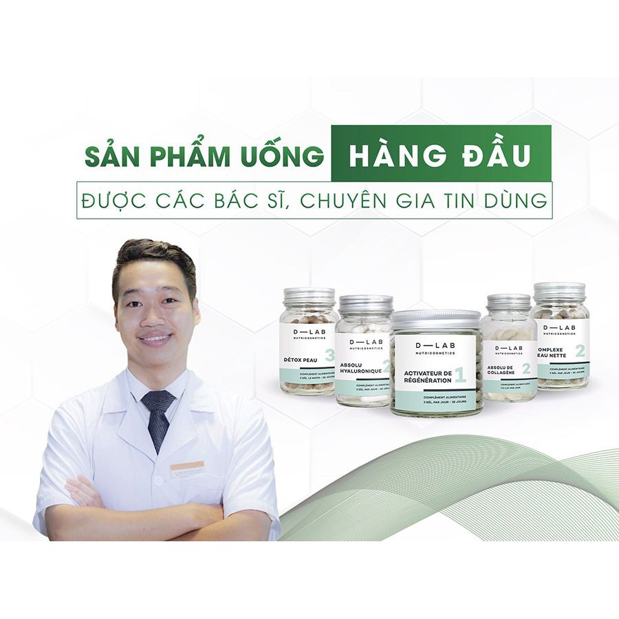Viên HA Của Dlab Cấp ẩm, giữ nước cho da Absolu Hyaluronique - Cải thiện độ đàn hồi - lấp đầy các rãnh nhăn và nếp nhăn