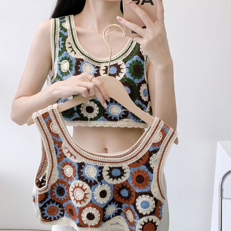 Áo Croptop Hai Dây Dáng Rộng In Họa Tiết Hoa Thời Trang Mùa Hè Cho Nữ