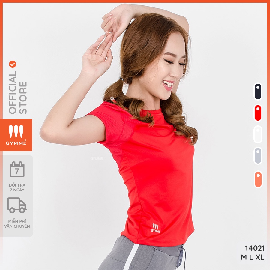 Áo tập gym yoga nữ, chất thun thể thao GYMME tay ngắn - 14021