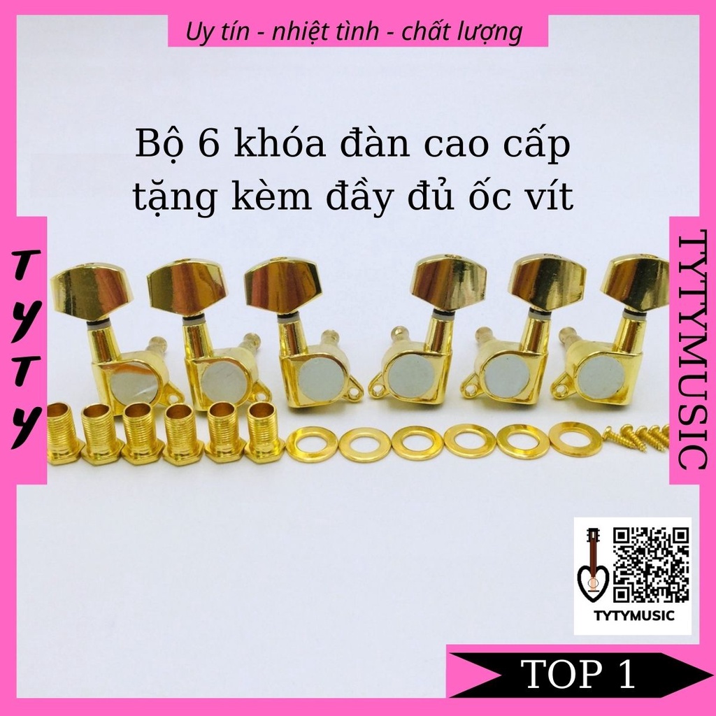 Bộ 6 Khóa Đàn Guitar Acoustic Cao Cấp Chống Rỉ TYTYmusic