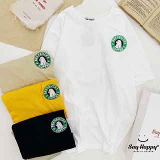 Áo thun thêu hình gấu - ẢNH THẬT