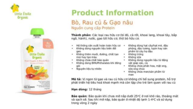 mila Hoa quả nghiền, váng sữa Little etoile organics date 2021