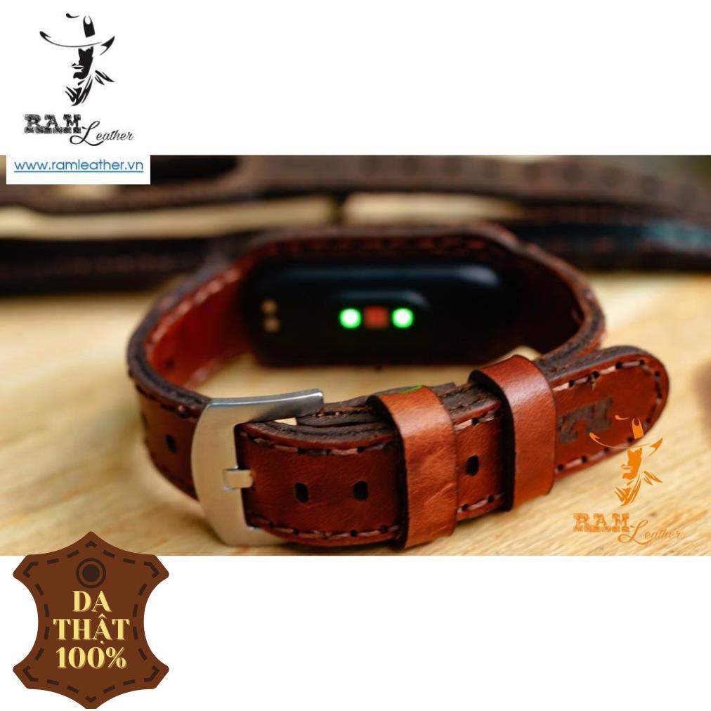 Dây Miband 4 / Miband 3 Dây đồng hồ Nâu Đỏ Cực Kỳ Sang Trọng