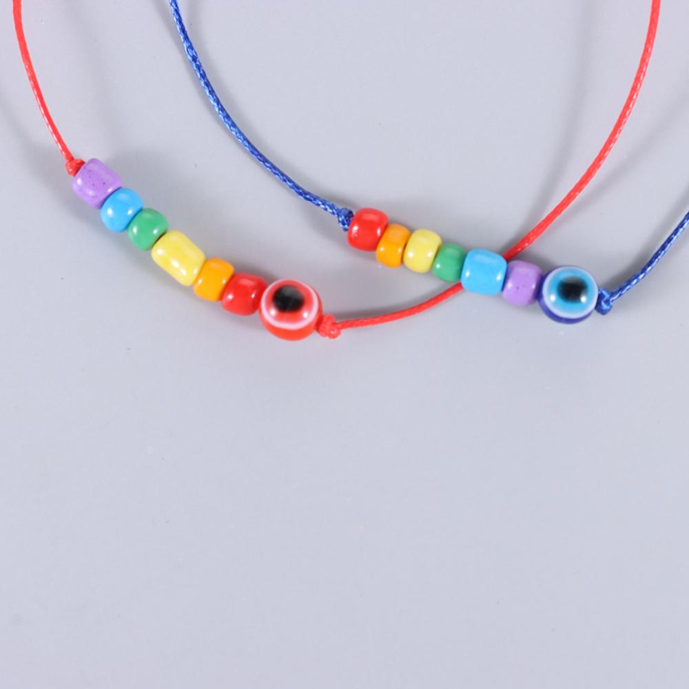 Vòng Tay Chuỗi Hạt Cầu Vồng Đơn Giản Phong Cách LGBT Mới Cho Cặp Đôi