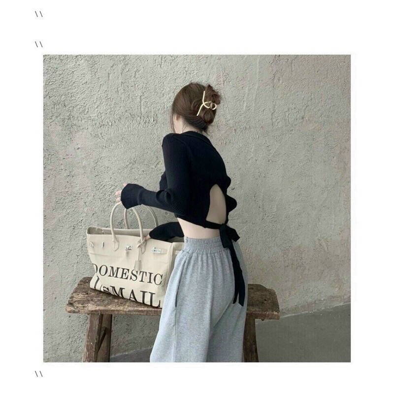Áo croptop polo buộc nơ sau ( Kèm ảnh thật ) | BigBuy360 - bigbuy360.vn
