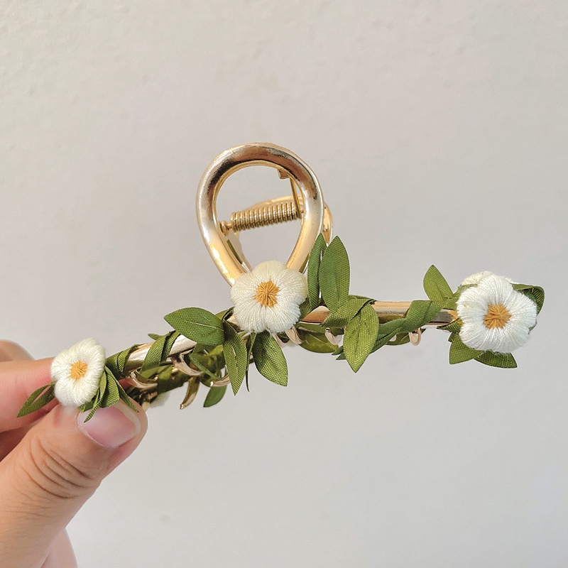 Kẹp Tóc Hình Hoa Lá Bằng Mây Thời Trang Hàn Quốc