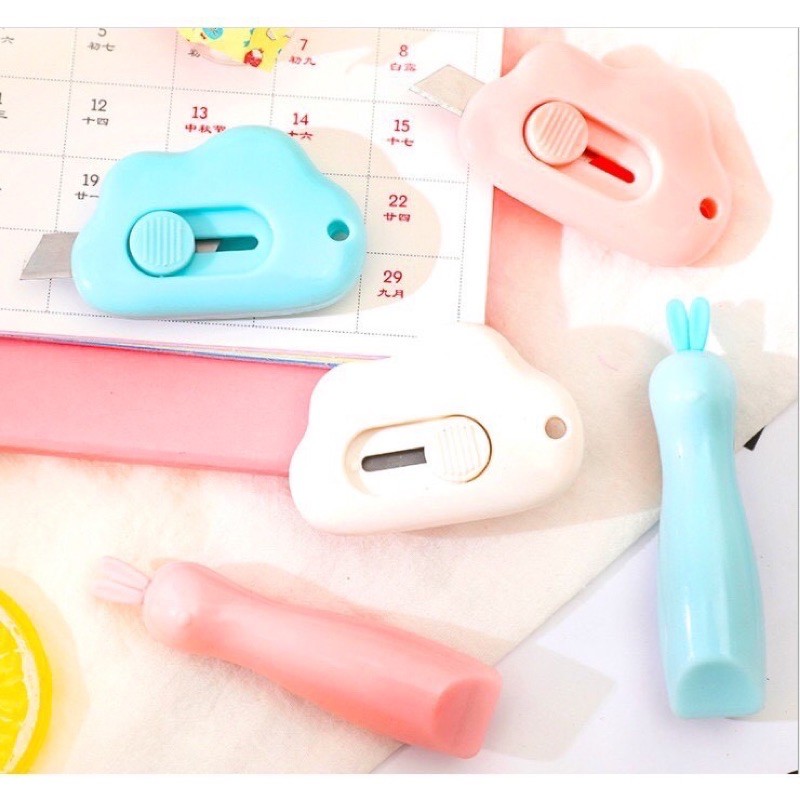 Dao rọc giấy mây mini 3 màu pastel xinh xỉu