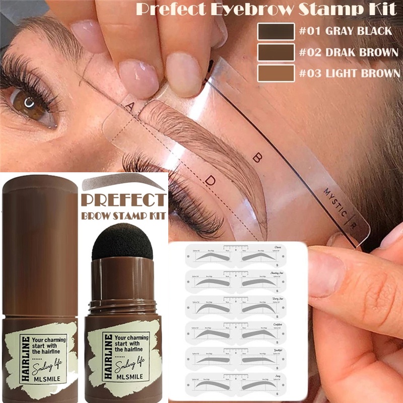 [Hàng mới về] Bộ 10 khuôn kẻ chân mày một bước lâu trôi chống thấm nước có thể tái sử dụng tiện lợi