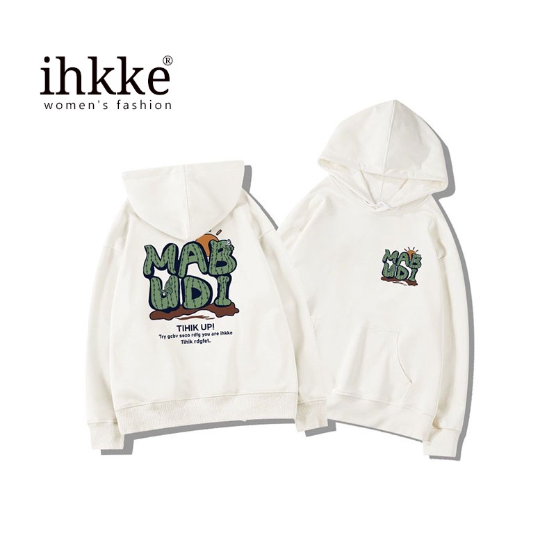 ihkke Áo hoodie Tay Dài oversize Thiết Kế Đường Phố Thời Trang Mùa Thu Mới Cho Nữ