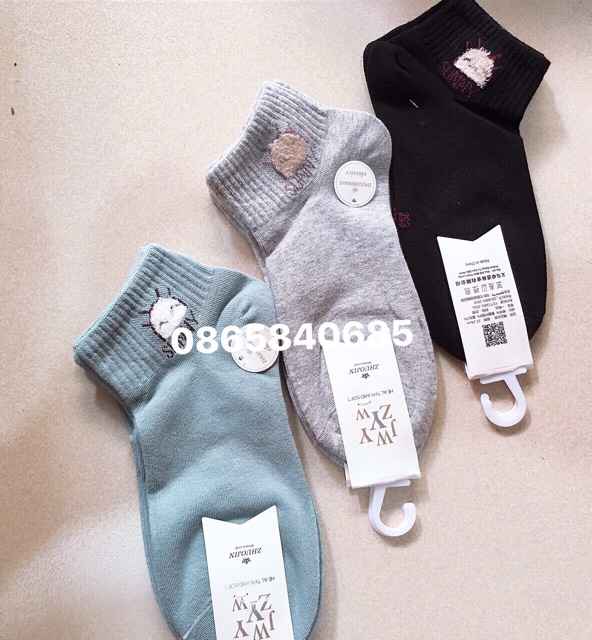 Sét 5 đôi tất cổ ngắn cottong dày dặn