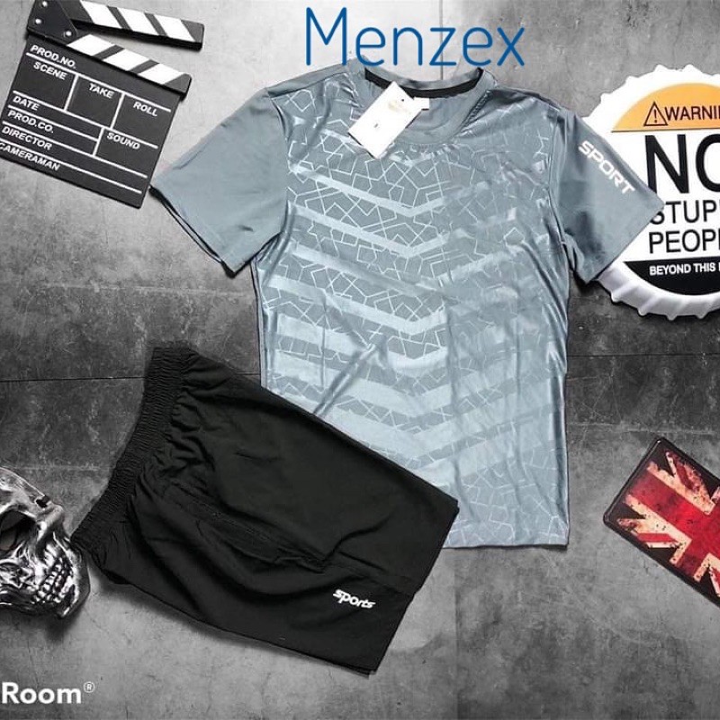 Bộ Thể Thao Nam Đẹp Áo Thun Ngắn Tay Không Cổ , Đồ Bộ Nam Hè | BigBuy360 - bigbuy360.vn