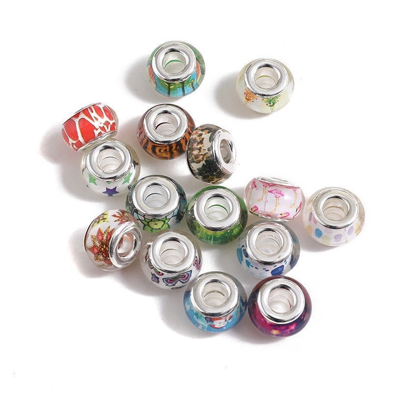 Set 20 hạt làm trang sức phong cách Châu Âu kích thước 8x13mm 5mm