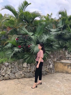 Quần Baggy gấu lệch