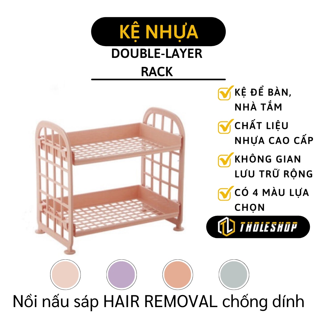 Kệ Nhựa - Kệ 2 Tầng Để Đồ Bàn Học, Phòng Tắm, Nhà Bếp Dễ Dàng Lắp Ghép 4218