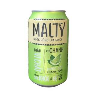 Pack 6 lon Nước uống lúa mạch vị Chanh 330ml/lon