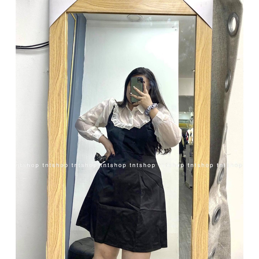 ĐẦM GẤM CỔ SƠ MI [ TNTSHOP BIGSIZE 60-90KG ]. Ảnh thật 100%