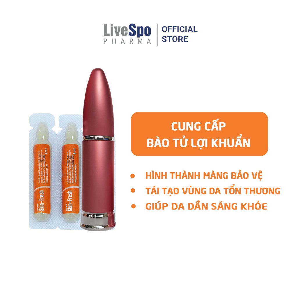 Giảm mụn, sáng da - LiveSpo Skin Fresh Xịt bào tử lợi khuẩn (Hộp 3 ống x 5ml)