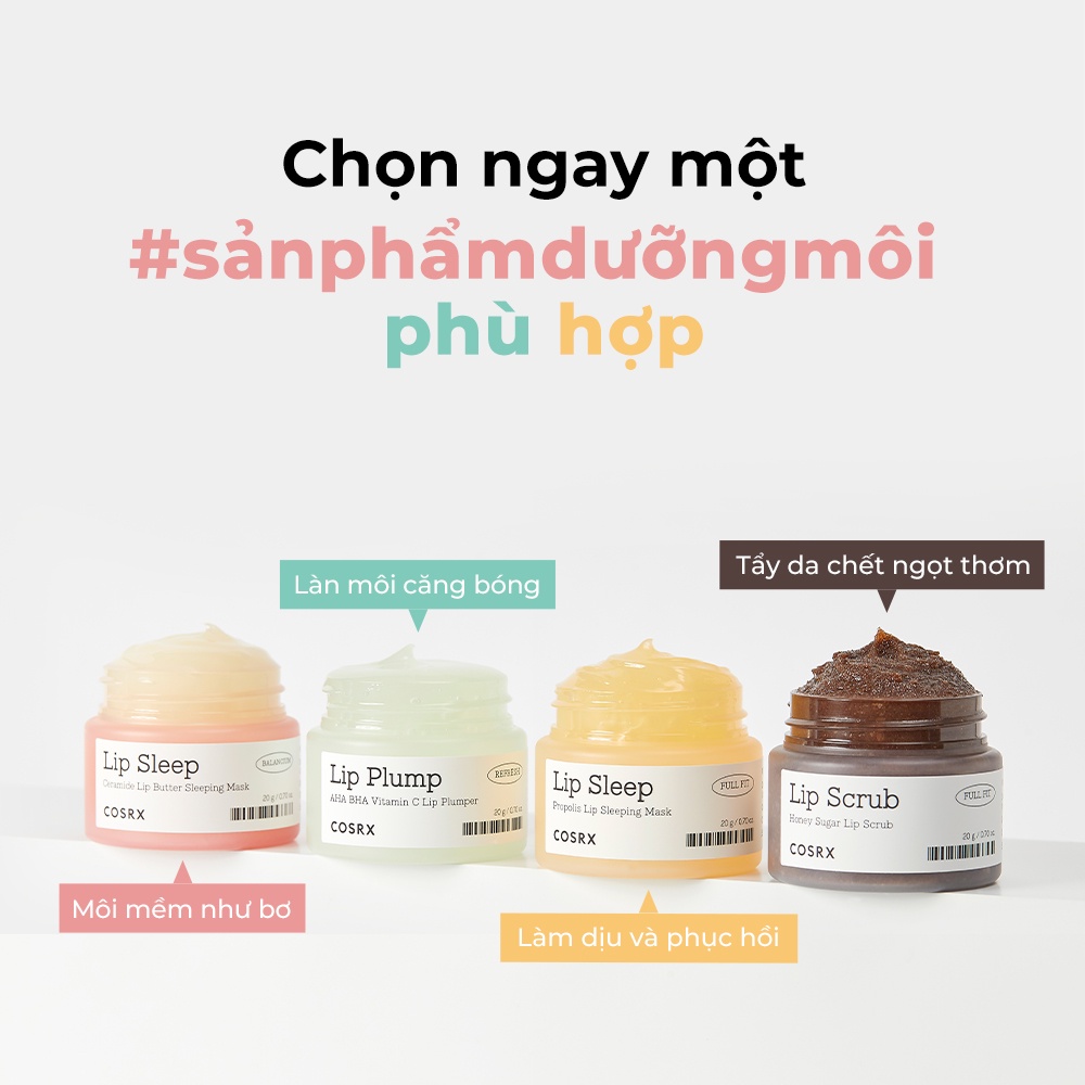 Tẩy da chết môi COSRX Lip Scrub - Full Fit Honey Sugar Lip Scrub 20g