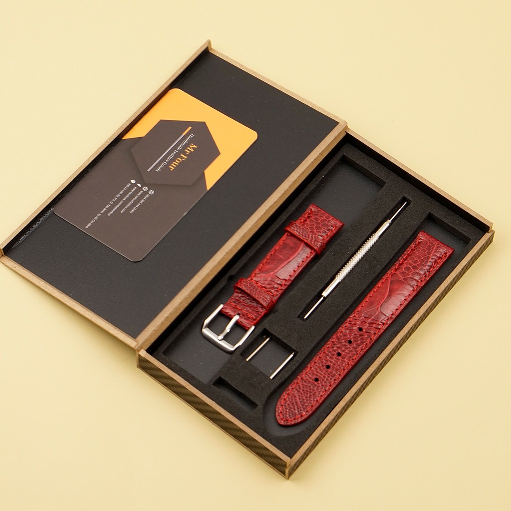 Dây Đồng Hồ Da Đà Điểu Size 12mm, 14mm, 16mm - Dây Da Đồng Hồ Nữ Cao Cấp MrFour | Ostrich Leather Watch Bands