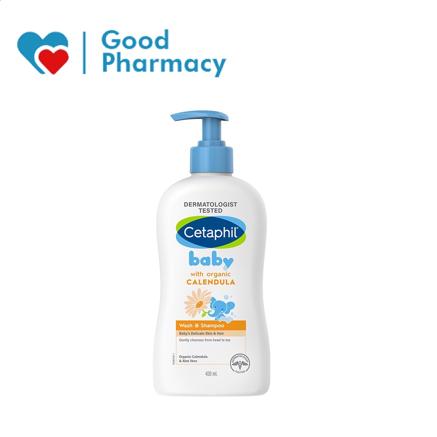 Sữa tắm gội Cetaphil Baby Wash &amp; Shampoo with Organic Calendula (Hoa cúc hữu cơ) giúp giữ ẩm, dịu nhẹ, bảo vệ da em bé