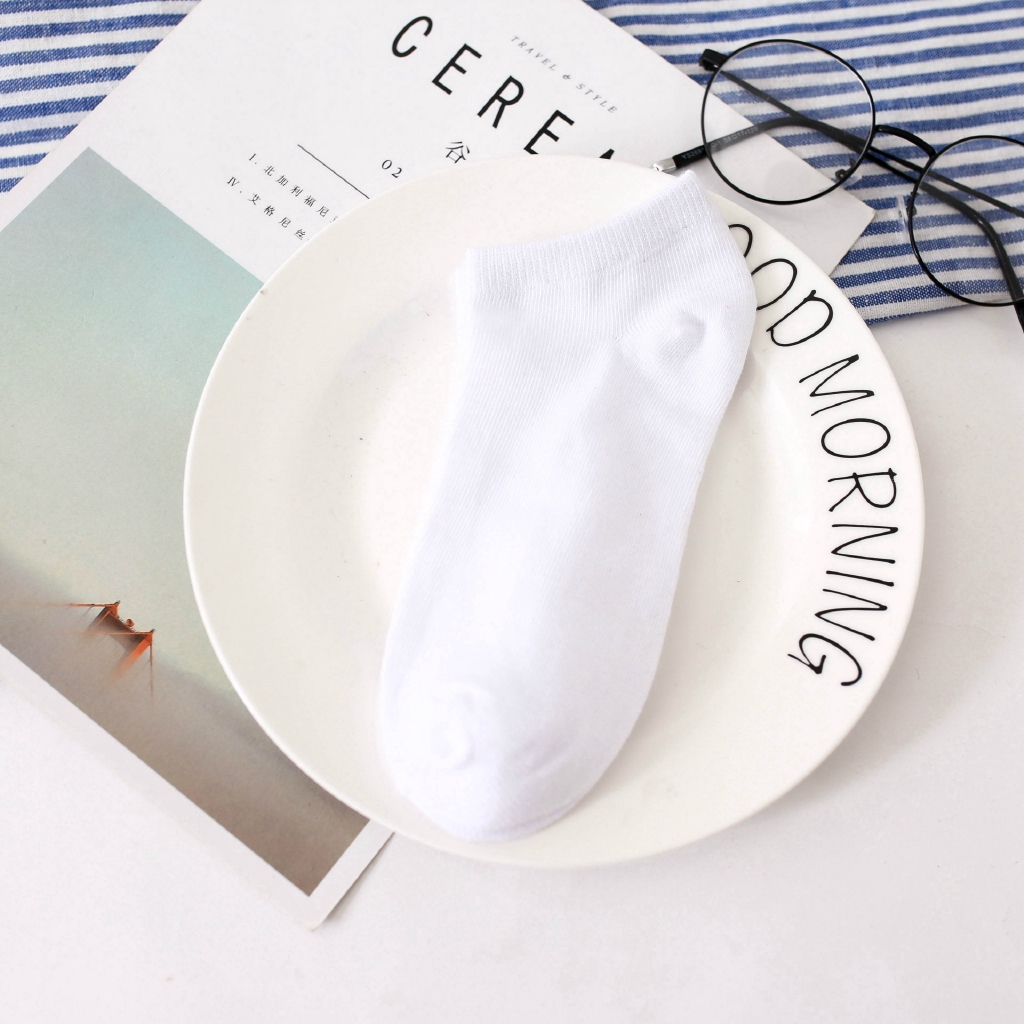 Đôi tất trơn chất cotton chống trượt cổ thấp xinh xắn